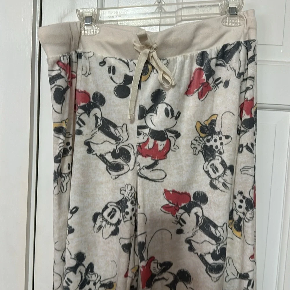 Disney Mickey Mouse and mini mouse  Pajama Bottoms - Cream and Red size XL